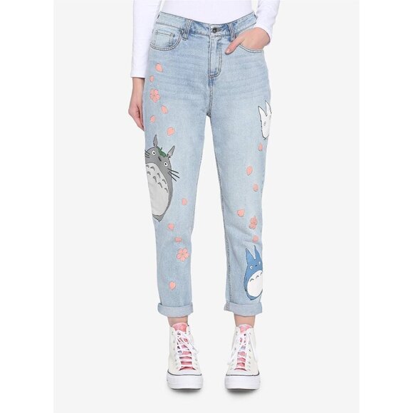 Studio Ghibli My Neighbor Totoro Sakura Mom Jeans Anime Manga Light Junior Sz 3 - Picture 3 of 14